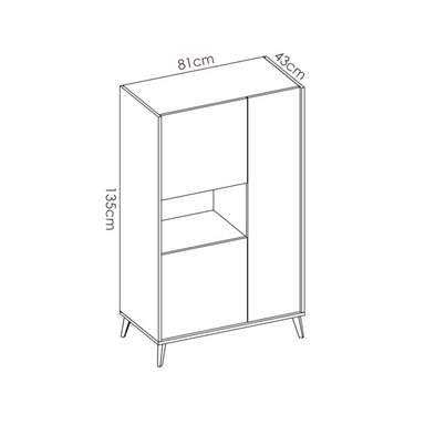 VITRINA MODERNA 3 PUERTAS TRAVIS COLOR BLANCO/DUNA TU MESITA - 4