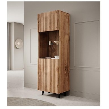 VITRINA MODERNA TU MESITA BASTIAN COLOR ROBLE 2 PUERTAS