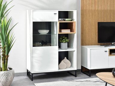 VITRINA MODERNA FLAVIA 1 PUERTA MAS REPISAS TU MESITA COLOR BLANCO - 2
