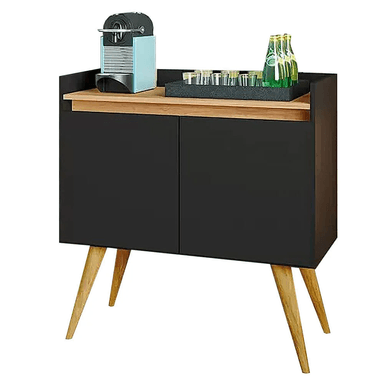 APARADOR MODERNO 2 PUERTAS BOSTÓN COLOR NEGRO/DUNA TU MESITA