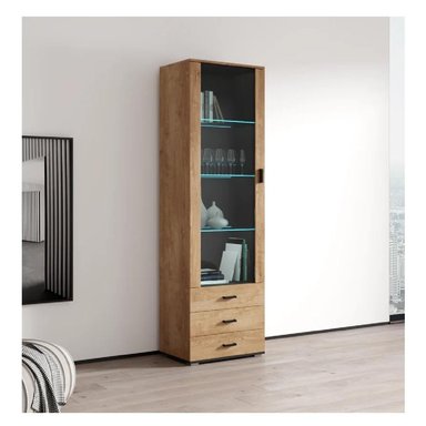 VITRINA MULTIUSOS TU MESITA KITUS COLOR DUNA 1 PUERTA 3 CAJONES