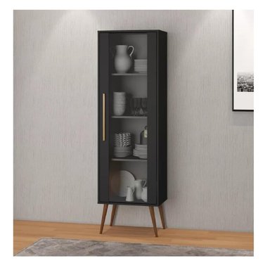 VITRINA MULTIUSOS TU MESITA PERSIA COLOR NEGRO 1 PUERTA