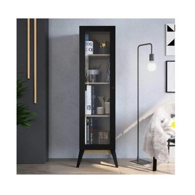 VITRINA CORTA TU MESITA PERSIA 1 PUERTA COLOR NEGRO/DUNA