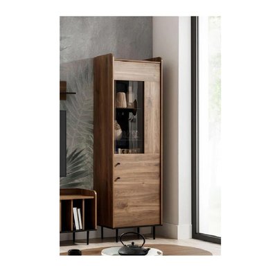 VITRINA MODERNA TU MESITA MIRAMAR COLOR MARRÓN 1 PUERTA