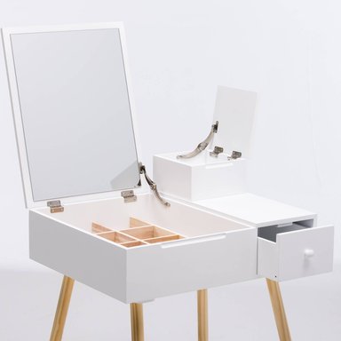MUEBLE TOCADOR VINTAGE BLANCA 88X60CM - 6