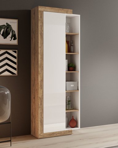 VITRINA MINIMALISTA SAHARA COLOR BLANCO/DUNA TU MESITA