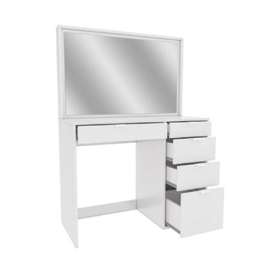 TOCADOR MODERNO TU MESITA MIAMI CON ESPEJO COLOR BLANCO 5 CAJONES