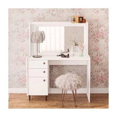 TOCADOR JUVENIL ROMA COLOR BLANCO CON ESPEJO TU MESITA