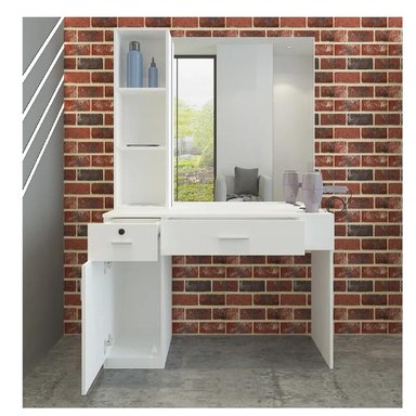 TOCADOR ALTO TU MESITA NURIA COLOR BLANCO 2 CAJONES 1 PUERTA - 2