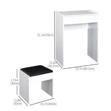 TOCADOR MULTIUSOS TU MESITA SOFÍA COLOR BLANCO CON ESPEJO 1 PUERTA