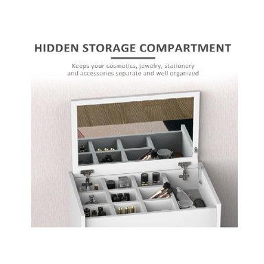 TOCADOR MULTIUSOS TU MESITA SOFÍA COLOR BLANCO CON ESPEJO 1 PUERTA - 2
