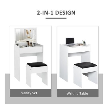 TOCADOR MULTIUSOS TU MESITA SOFÍA COLOR BLANCO CON ESPEJO 1 PUERTA - 4