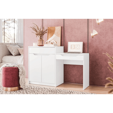 TOCADOR MODERNO ZURICH CON ESPEJO COLOR BLANCO TU MESITA