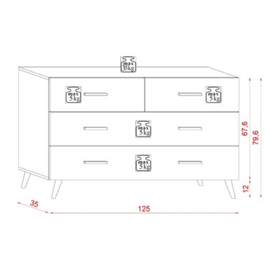 APARADOR VINTAGE HAMBURGO 125CM - 3