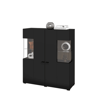 VITRINA MODERNA CON VIDRIO AVATAR COLOR NEGRO TU MESITA