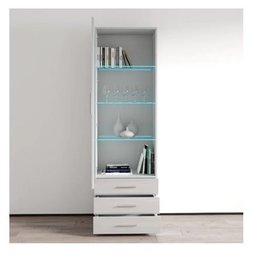 VITRINA MULTIUSOS TU MESITA KITUS COLOR BLANCO 1 PUERTA 3 CAJONES - 2
