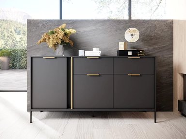 APARADOR RECIBIDOR BALLARTA 3 PUERTAS 2 CAJONES TU MESITA COLOR NEGRO