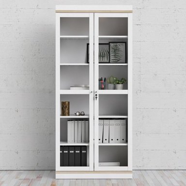 VITRINA VINTAGE ROMEO COLOR BLANCO/DUNA 2 PUERTAS TU MESITA