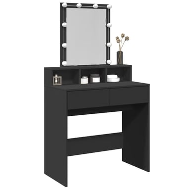 TOCADOR LED TU MESITA MIRANDA COLOR NEGRO 2 CAJONES - 2