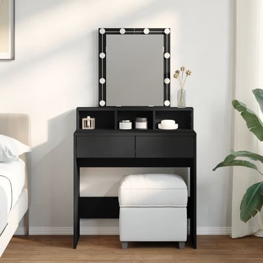 TOCADOR LED TU MESITA MIRANDA COLOR NEGRO 2 CAJONES - 3