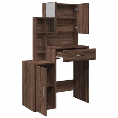 TOCADOR MODERNO TU MESITA BRUCE COLOR MARRÓN 3 PUERTAS 1 CAJON MAS ESPEJOS - 1