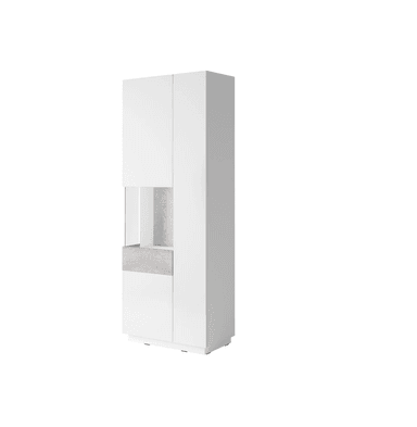 VITRINA MODERNA COLOR BLANCO/GRIS KATAMARINA 2 PUERTAS CON VIDRIO TU MESITA - 2