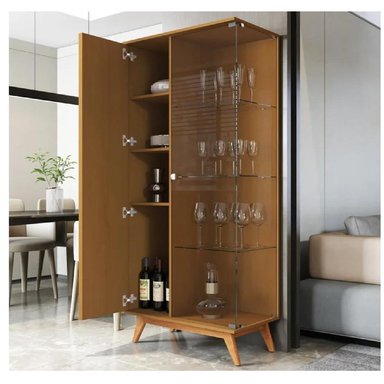 VITRINA MODERNA TU MESITA YAIR COLOR MARRÓN CLARO 2 PUERTAS - 2