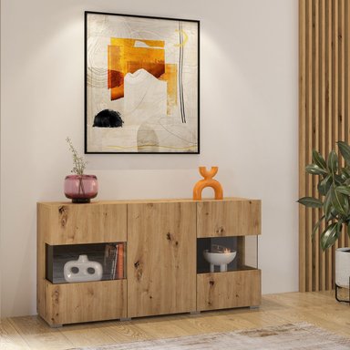 APARADOR MODERNO KARITO COLOR DUNA TU MESITA 3 PUERTAS