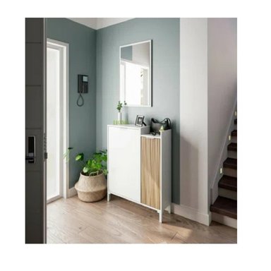 APARADOR CON ESPEJO TU MESITA JENNA COLRO BLANCO/DUNA 2 PUERTAS