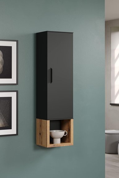 APARADOR FLOTANTE MODERNO MERLINA COLOR NEGRO/MARRÓN TU MESITA