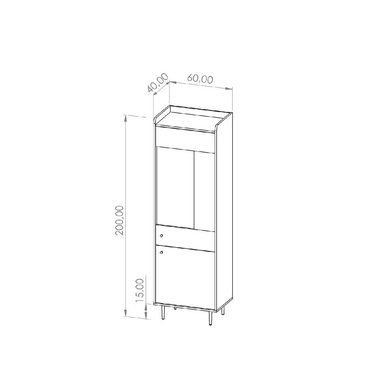 VITRINA MODERNA TU MESITA MIRAMAR COLOR MARRÓN 1 PUERTA - 3