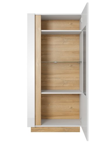 VITRINA CONTEMPORÁNEA BRENDA 1 PUERTA COLOR BLANCO/DUNA TU MESITA - 3
