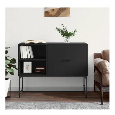 APARADOR MODERNO TU MESITA LONDON COLOR NEGRO 2 PUERTAS