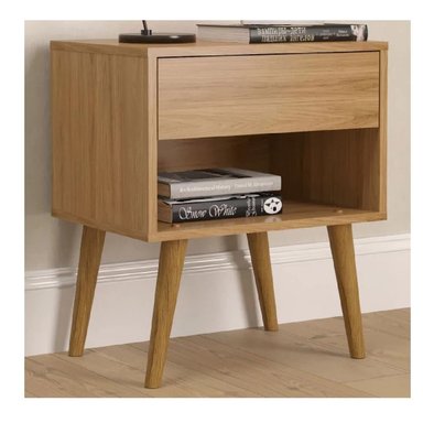 VELADOR MODERNO TU MESITA TAURUS MELAMINA 18MM COLOR ROBLE 1 CAJÓN