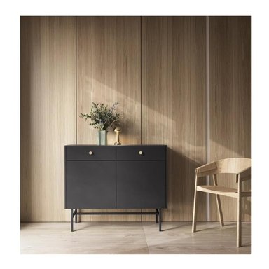 APARADOR MODERNO TU MESITA MARTA COLOR NEGRO 2 CAJONES 2 PUERTAS