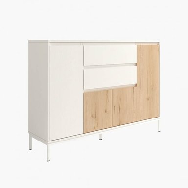 APARADOR CLÁSICO ANGELO 4 PUERTAS 2 CAJONES TU MESITA COLOR BLANCO/DUNA - 2