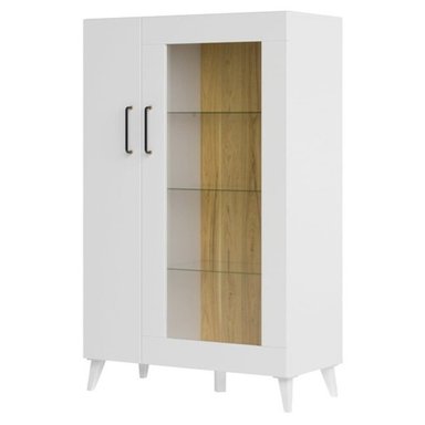 VITRINIA CLÁSICA LEYLA 2 PUERTAS COLOR BLANCO TU MESITA