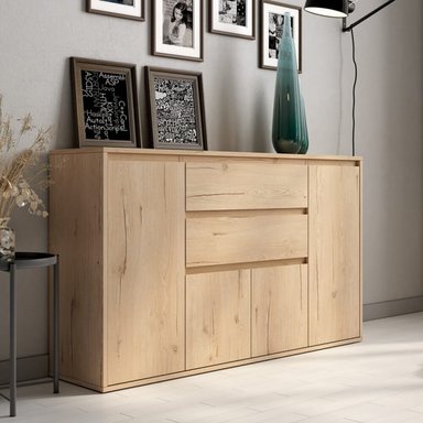 APARADOR RECIBIDOR RODRIGO 4 PUERTAS 2 CAJONES TU MESITA COLOR DUNA