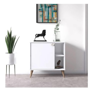 APARADOR AUXILIAR TU MESITA RANDY COLOR BLANCO 1 PUERTA