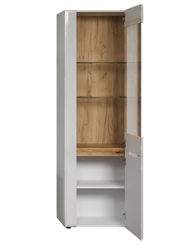 VITRINA ALTA MODERNA PRAGA COLOR BLANCO 1 PUERTA TU MESITA - 3
