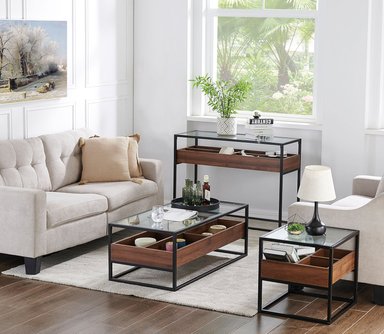 APARADOR RECIBIDOR FLORENCIA COLOR MARRÓN TU MESITA