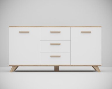 APARADOR MODERNO KATE COLOR BLANCO/DUNA 3 CAJONES 2 PUERTAS TU MESITA - 2