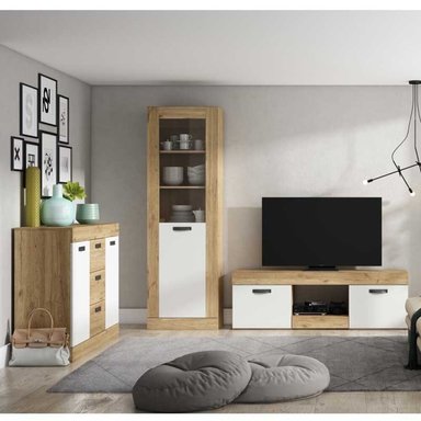 VITRINA MODERNA 1 PUERTAS ARGOS COLOR MARRÓN/BLANCO TU MESITA