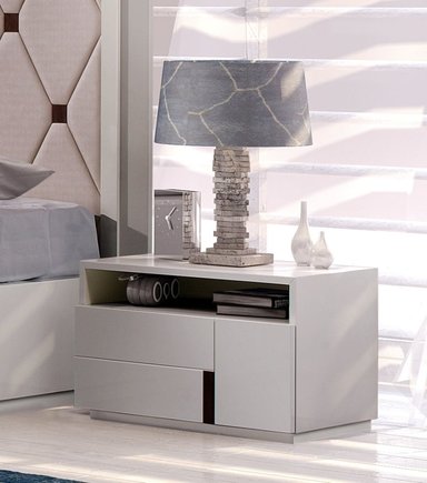 VELADOR MODERNO AMELIA COLOR BLANCO 2 CAJONES TU MESITA