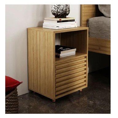 VELADOR MESA DE NOCHE TU MESITA GLADYS COLOR MARRÓN MELAMINA 18MM 1 CAJÓN