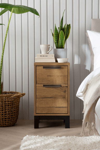 VELADOR MESA DE NOCHE IBOY COLOR MARRÓN 2 CAJONES TU MESITA