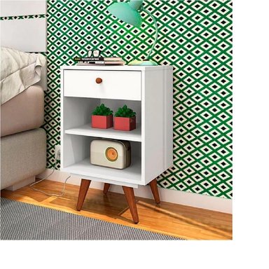 VELADOR CLÁSICO TU MESITA PAULET MELAMINA 18MM COLOR BLANCO 1 CAJÓN