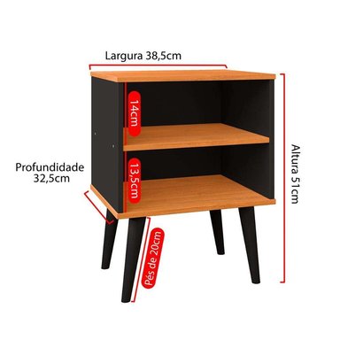 MESA DE NOCHE MULTIUSOS LEBRÓN COLO NEGRO/DUNA TU MESITA - 2