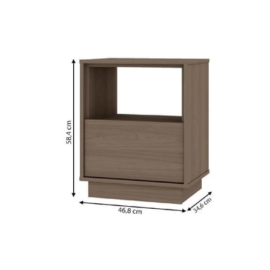MESA DE NOCHE MULTIUSOS TU MESITA FALCON MELAMINA 18MM 1 CAJÓN COLOR GRIS OSCURO - 2
