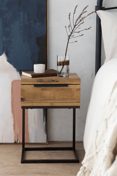 VELADOR MESA DE NOCHE ICARUS COLOR MARRÓN TU MESITA